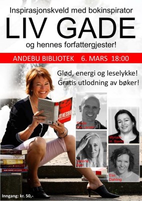 Liv Gade med LIV-forfattere på Andebu bibliotek